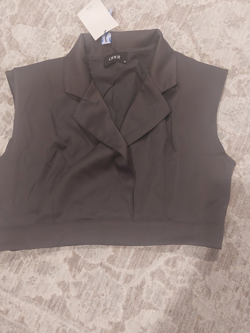 Cider Brand Gray Women's Cropped Blazer with Notch Lapel
